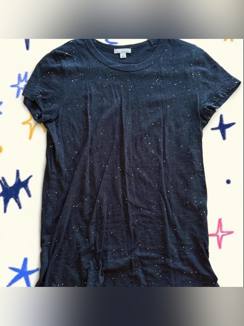 GAP Women's Short Sleeve Sparkly Black Tee